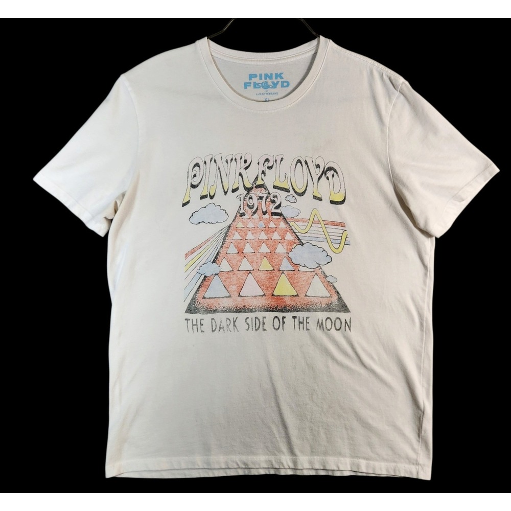 Pink Floyd Dark Side of the Moon 1972 Graphic T-Shirt White Size XL